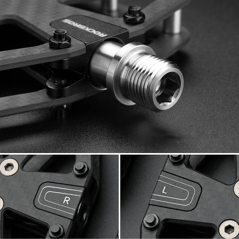Rockbros C525 Carbon Fiber Platform Bike Pedals - Black_5