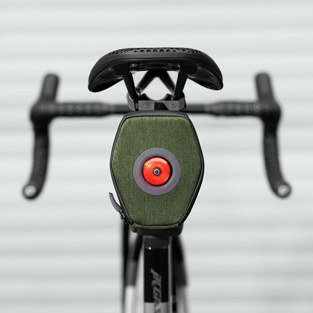 Rockbros C52-2 lightweight saddle bag with 250 mAh lighting - green_6