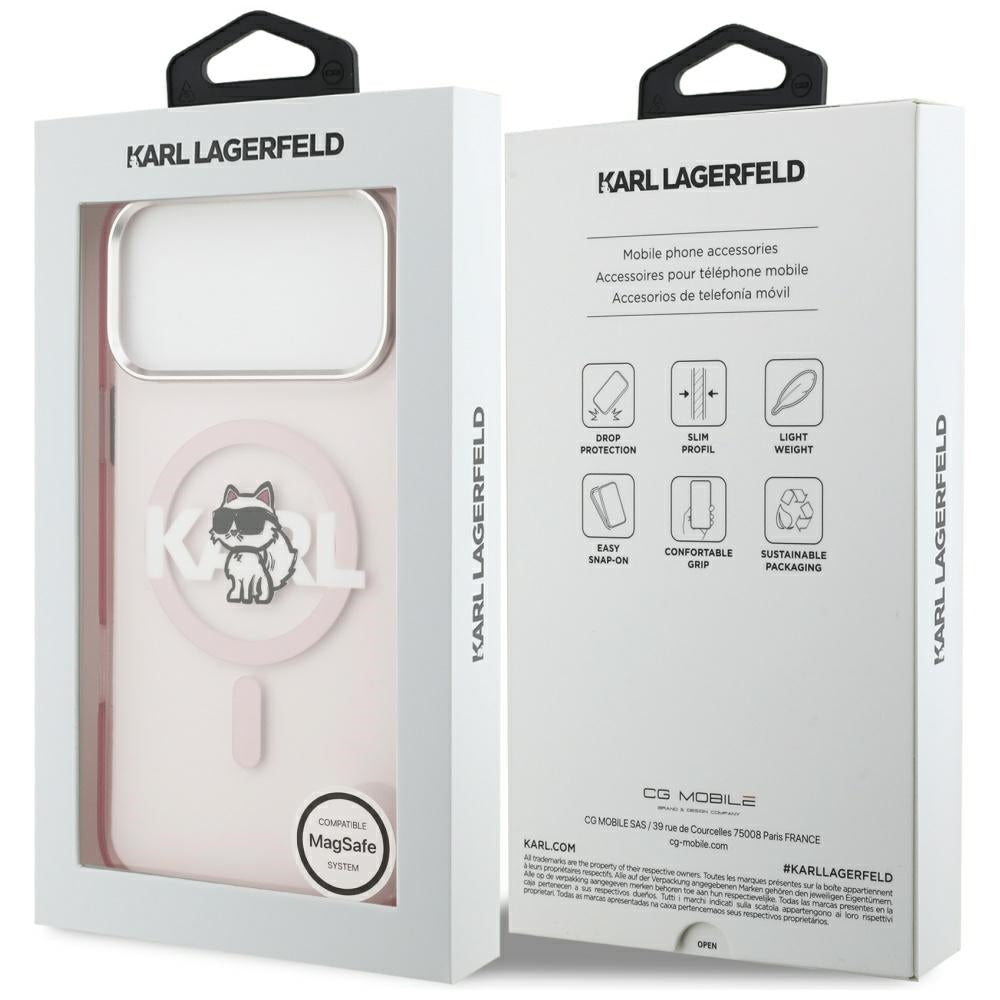 Etui Karl Lagerfeld IML Choupette Sketch Logo MagSafe na iPhone 17 Pro Max - różowe_7