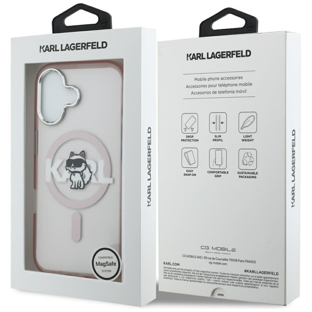 Etui Karl Lagerfeld IML Choupette Sketch Logo MagSafe na iPhone 17 - różowe_7