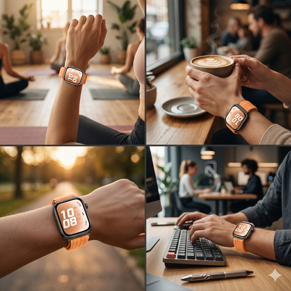 Tech-Protect Nylon Strap for Huawei Watch Fit 3 / 4 / 4 Pro / 5 / 5 Pro - Orange_7