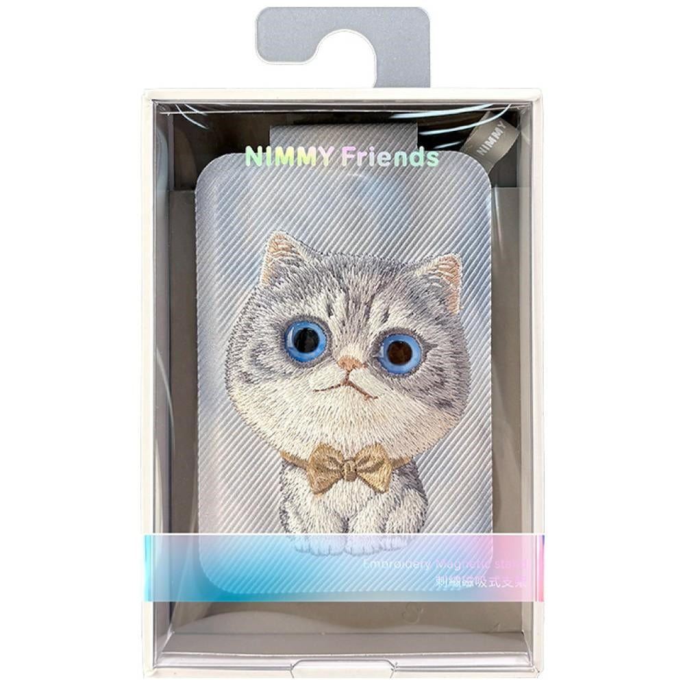 Nimmy New Big-Eye Cute Pets 2.0 Cat Magnetic Wallet with Phone Stand - Gray_6
