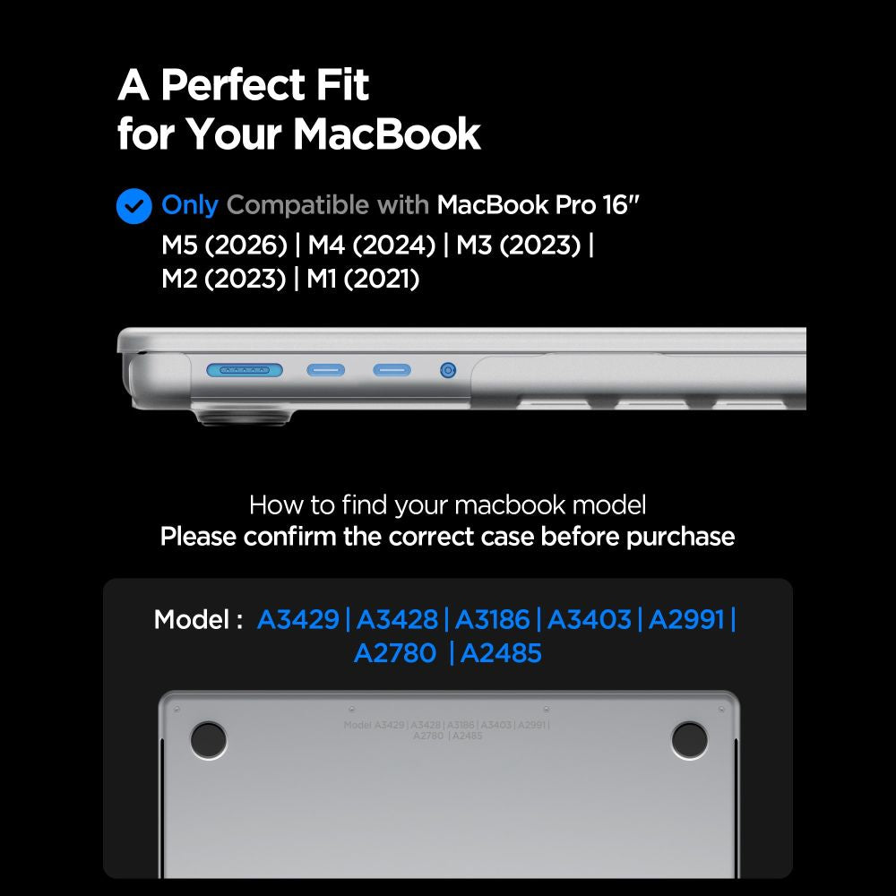 Case Spigen Airskin for Apple MacBook Pro 16inch (2026) / (2024) / (2023) / (2021), Frost Clear ACS11526 _10