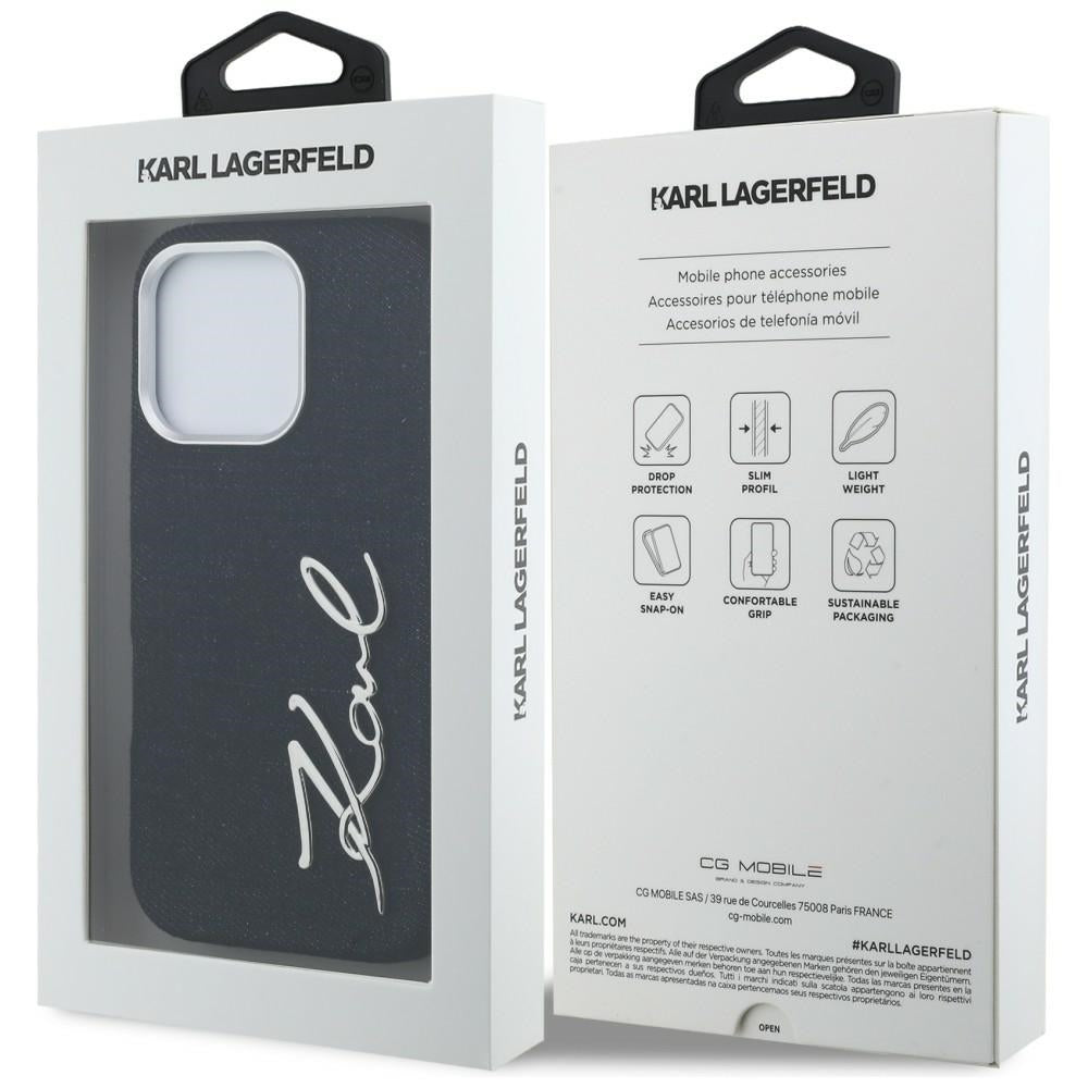 Karl Lagerfeld FW Jeans Signature Logo iPhone 16 Pro Case - Black_7