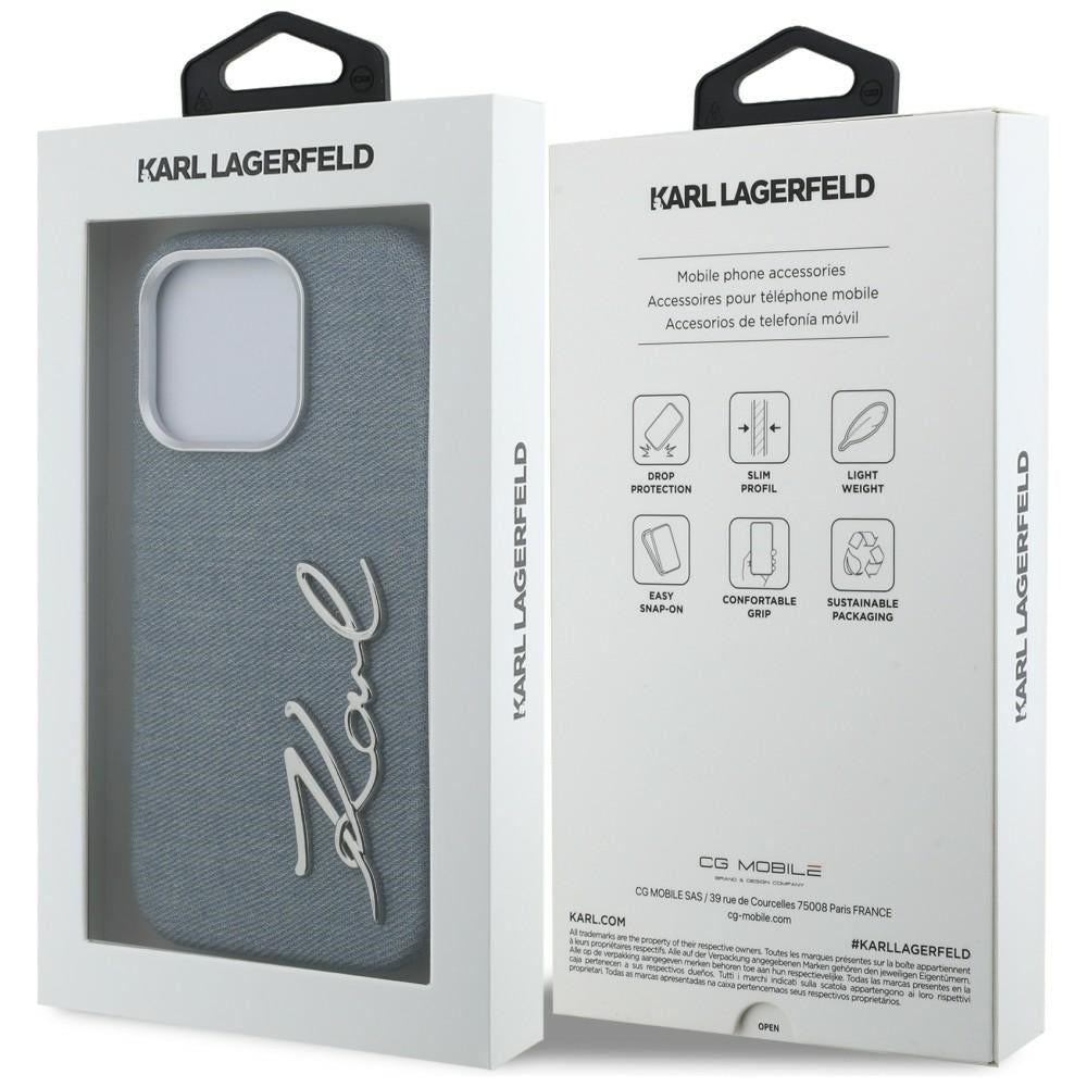 Karl Lagerfeld FW Jeans Signature Logo iPhone 16 Pro Max Case - Blue_7