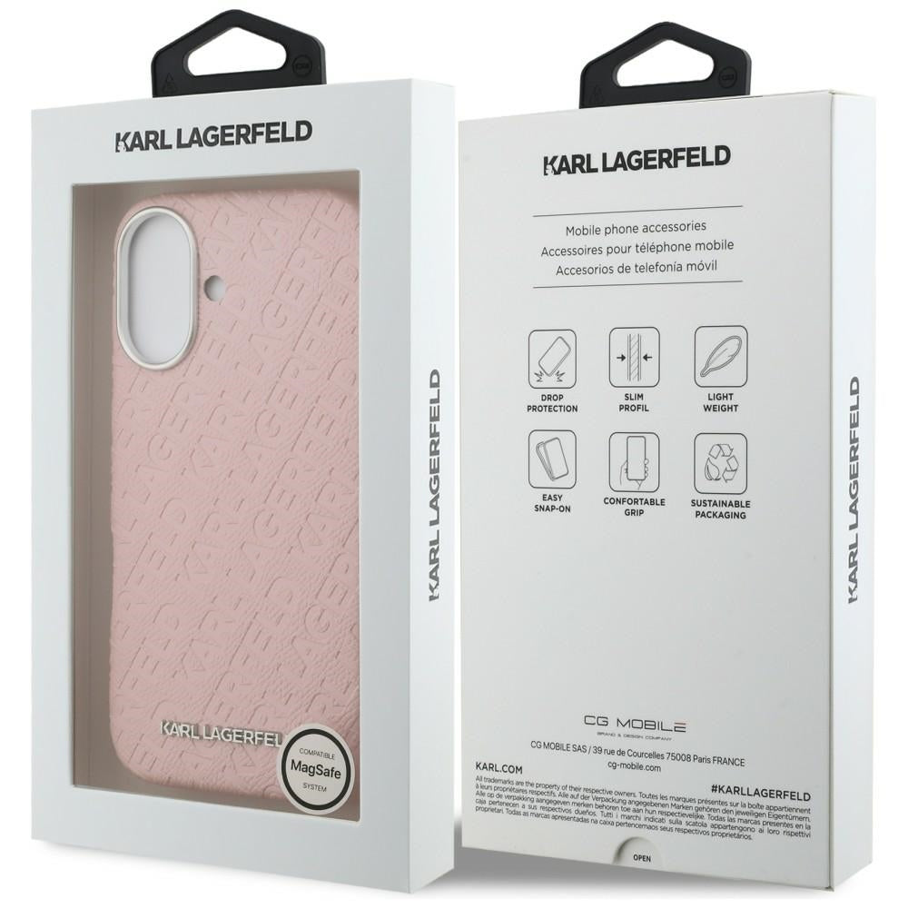 Karl Lagerfeld FW Stamped Karl MagSafe iPhone 16 Case - Pink_7