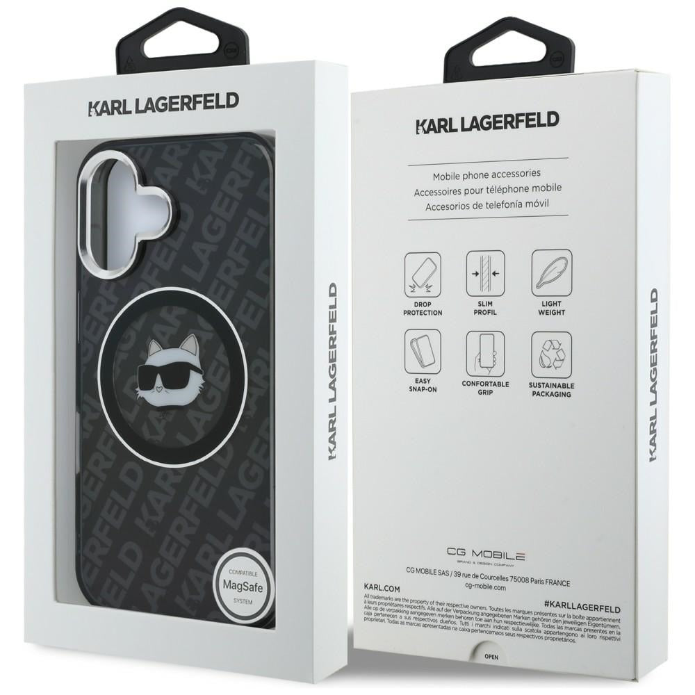 Karl Lagerfeld IML Choupette Head Logo MagSafe Case for iPhone 16 - Black_7
