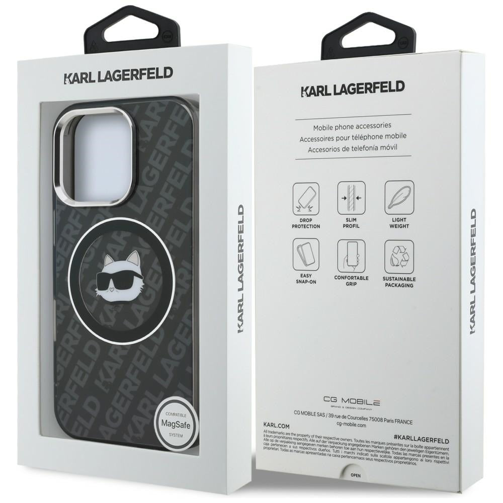 Karl Lagerfeld IML Choupette Head Logo MagSafe Case for iPhone 16 Pro - Black_7