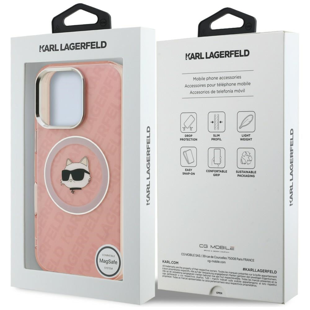 Karl Lagerfeld IML Choupette Head Logo MagSafe Case for iPhone 16 Pro - Pink_7