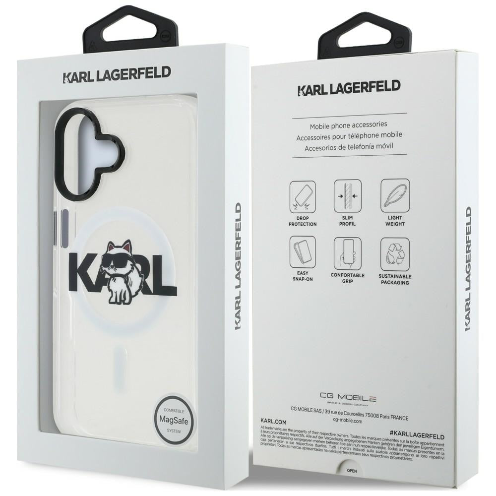 Karl Lagerfeld IML Choupette Sketch Logo MagSafe iPhone 16 Case - Clear_7
