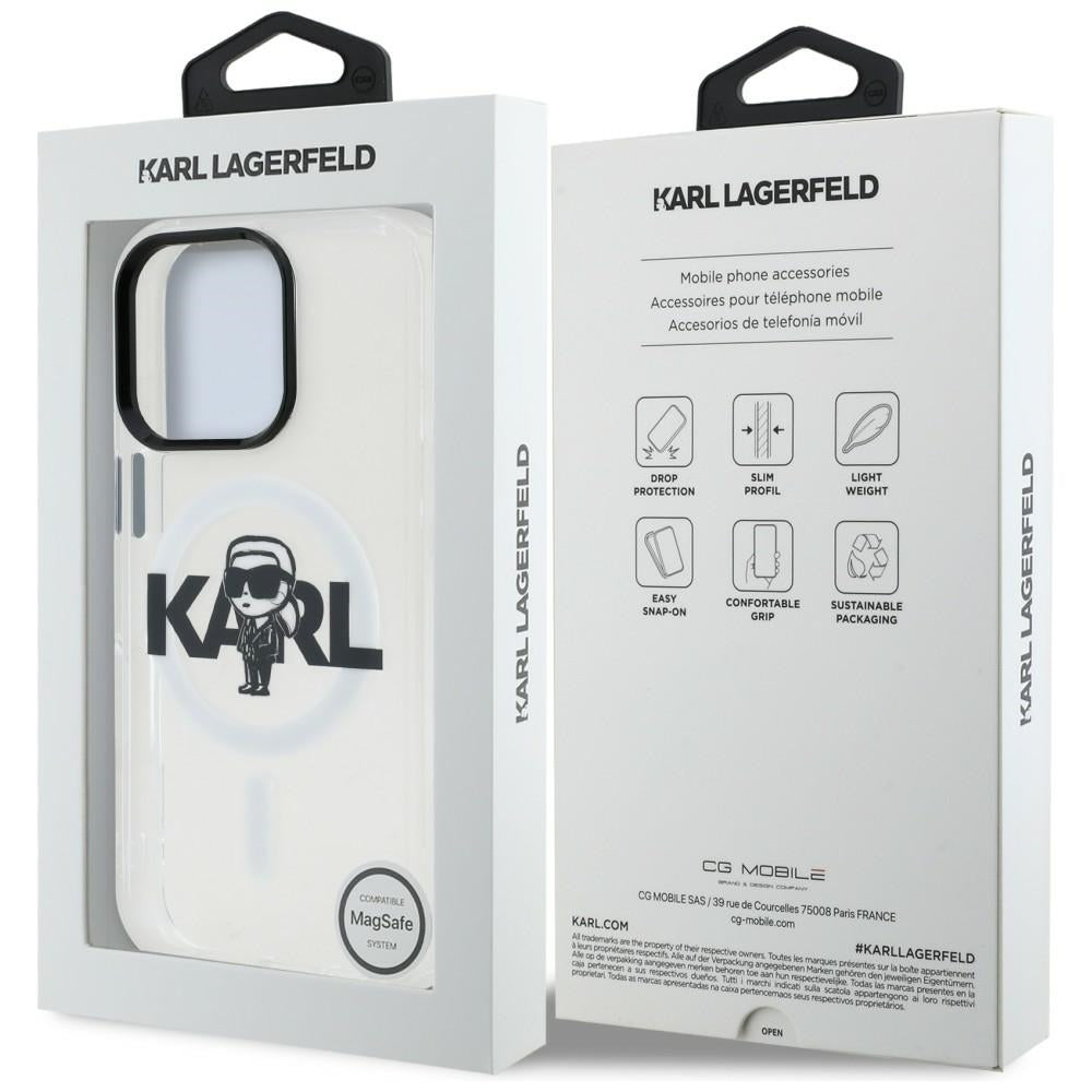 Karl Lagerfeld IML Karl Sketch Logo MagSafe Case for iPhone 16 Pro - Clear_7