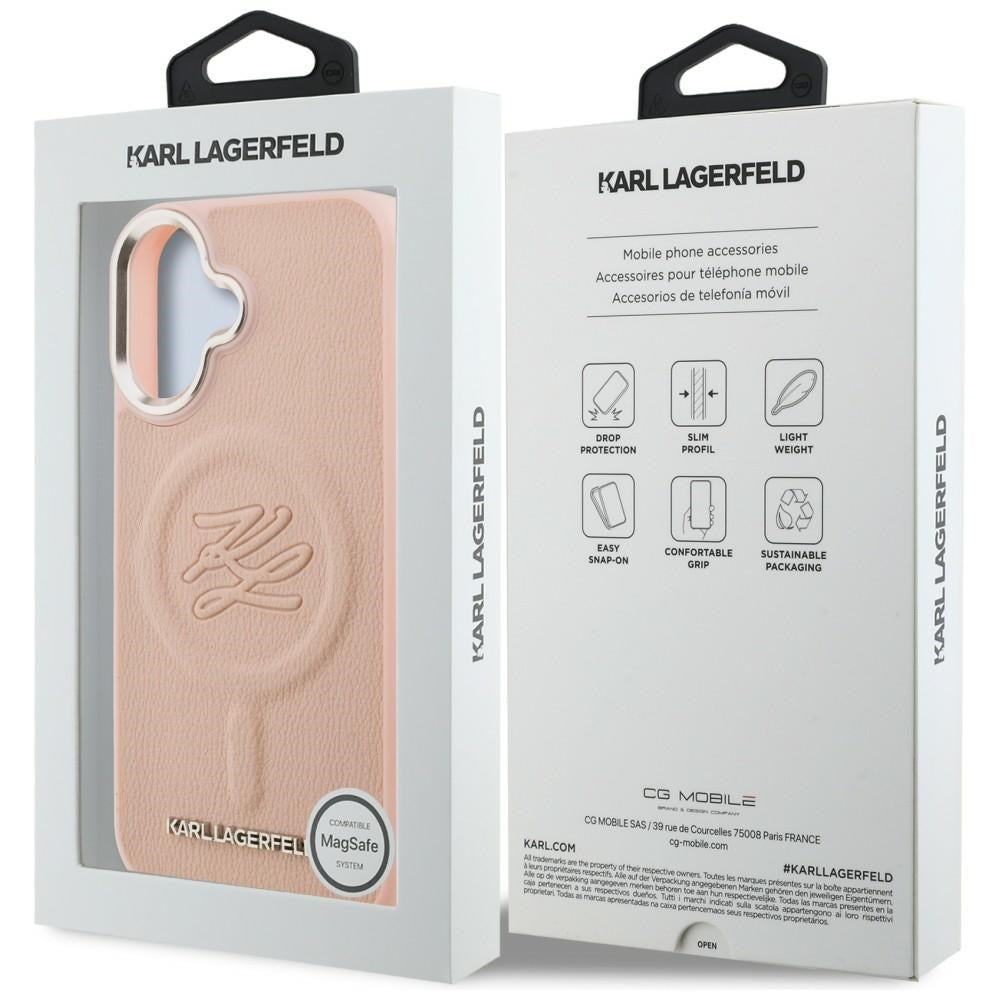 Karl Lagerfeld Initial & Metal Logo MagSafe iPhone 16 Case - Pink_7