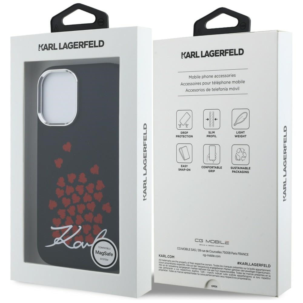 Karl Lagerfeld Silicone Heart Sign Logo MagSafe Case for iPhone 16 - Black_7