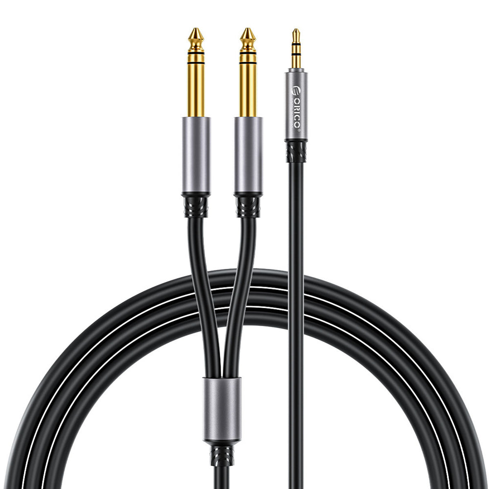 Orico AX2N audio cable mini jack 3.5 mm to 2 x jack 6.5 mm 1 m - black_0