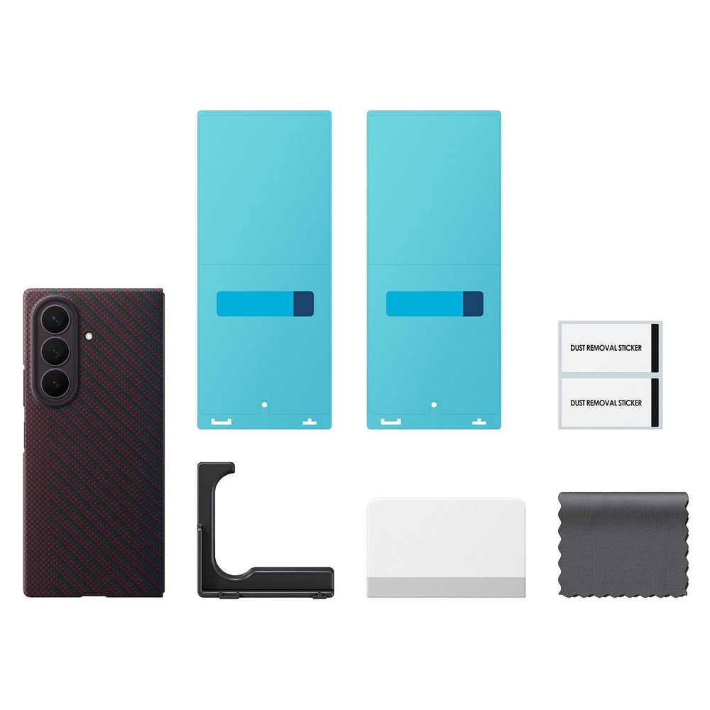 Samsung Carbon Magnet Case for Samsung Galaxy Z Fold 8 Ultra compatible with MagSafe + 2 anti-reflective films - red_4