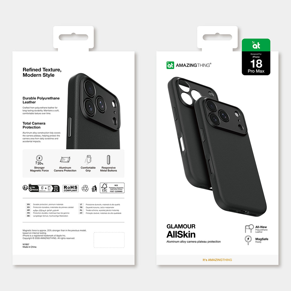 AmazingThing Glamour AllSkin iPhone 18 Pro Max Case with Camera Cover, MagSafe Compatible - Black_11