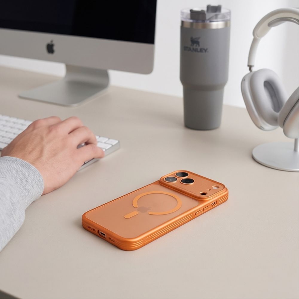 Tech-Protect MagPrime MagSafe CC Case for iPhone 18 Pro Max / 17 Pro Max - Matte Orange_8