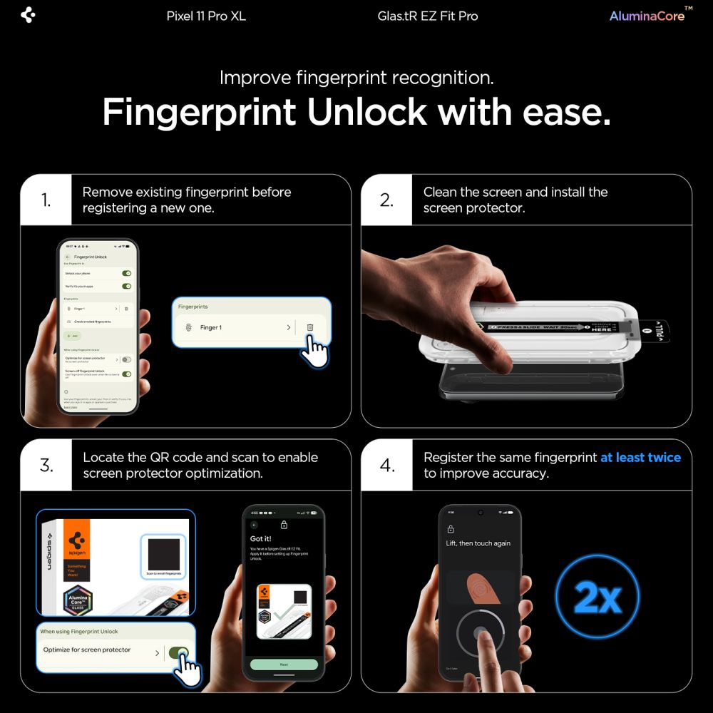 Spigen Glas.tR EZ Fit Pro 2-Pack Tempered Glass Screen Protector for Google Pixel 11 Pro XL_10