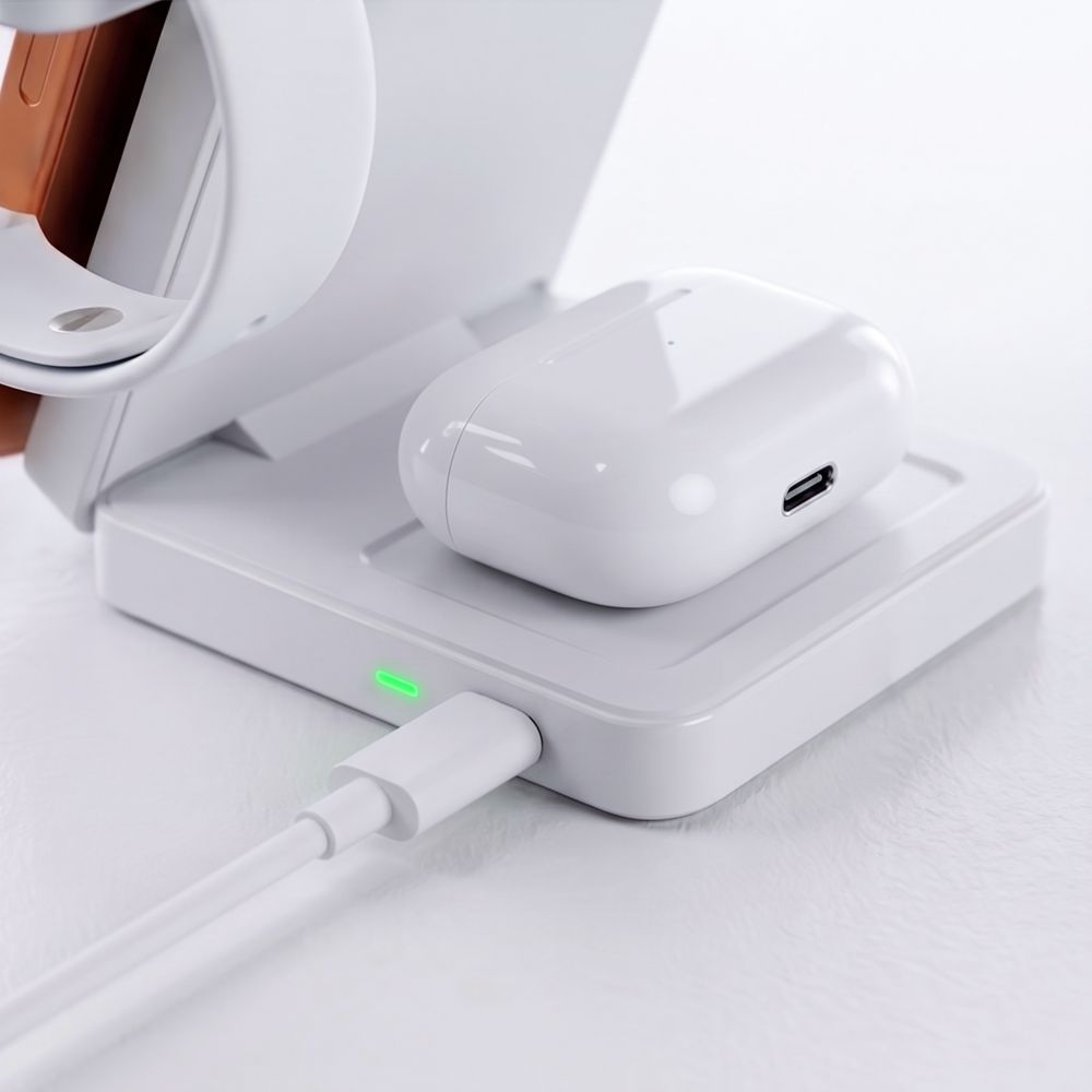 Tech-Protect A56 3in1 MagSafe 25W QI2.2 Wireless Charger + USB-C / USB-C Cable 100cm - White_8