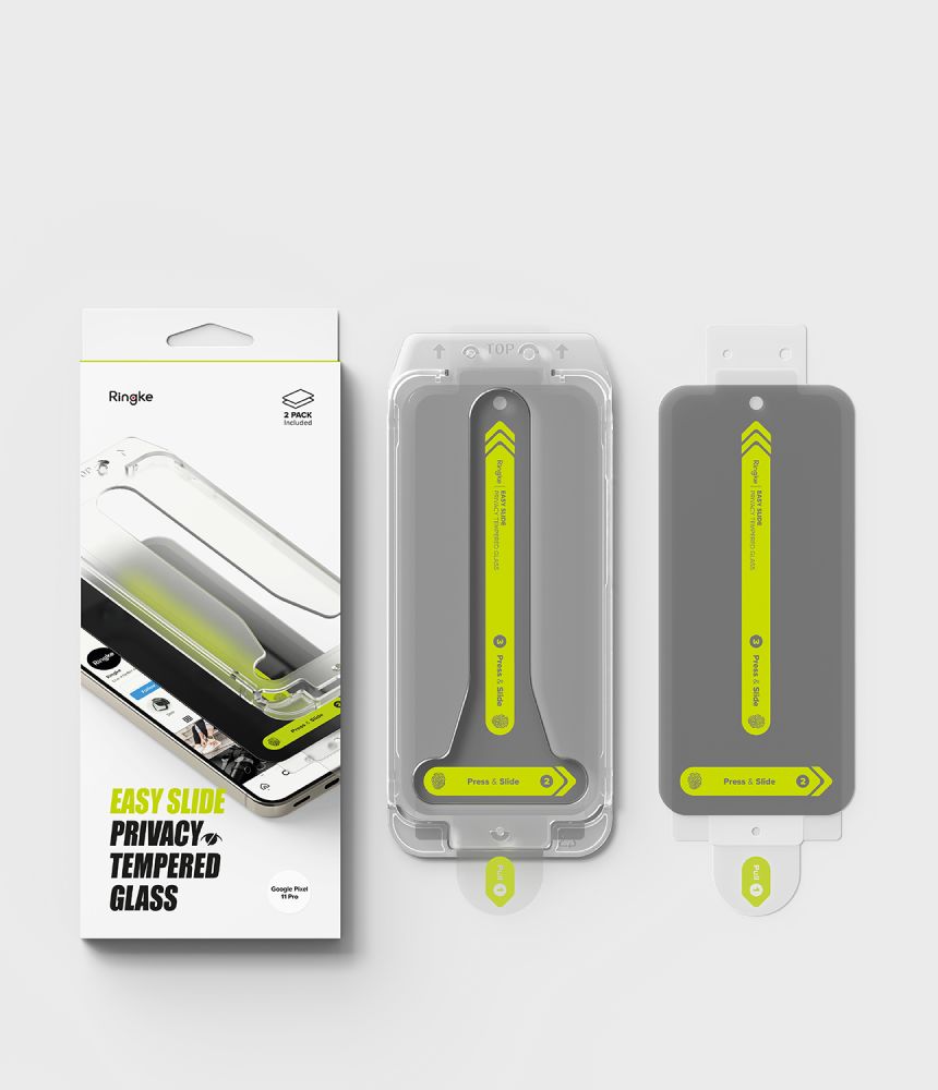 Ringke Easy Slide Privacy 2-Pack Tempered Glass Screen Protector for Google Pixel Pro 9 Pro / 10 Pro / 11 Pro_7