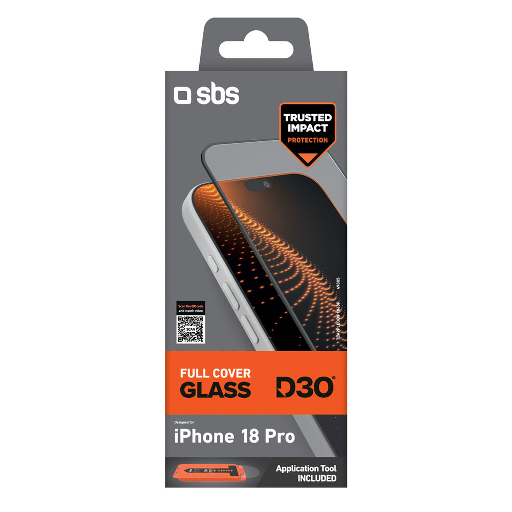 SBS D3O Full Cover Glass for iPhone 18 Pro with Applicator_1