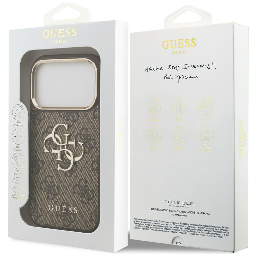 Guess 4G Big 4G Classic Logo Case for iPhone 17 Pro / 18 Pro - Brown and Gold_7
