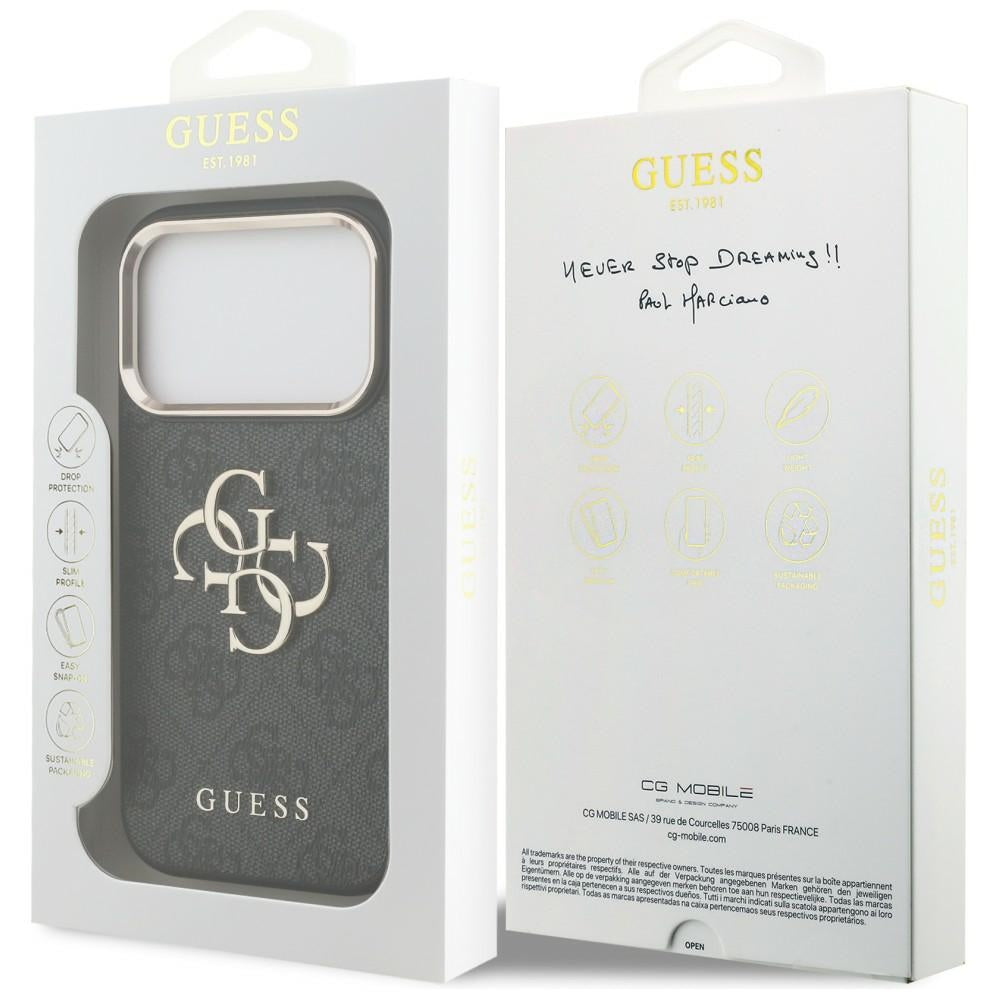 Guess 4G Big 4G Classic Logo Case for iPhone 17 Pro / 18 Pro - Black and Gold_7