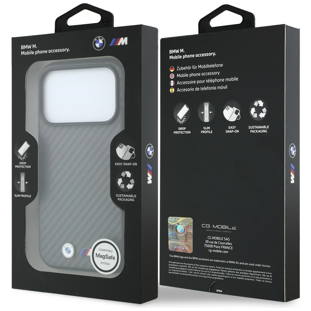 BMW M Carbon Metal Logo MagSafe Case for iPhone 17 Pro Max / 18 Pro Max - Gray_7