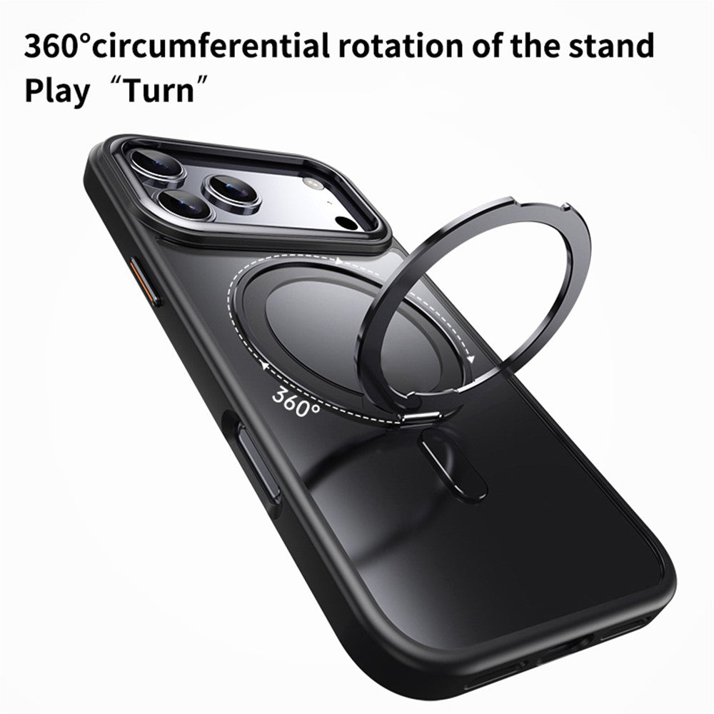 Magnetic Case with Rotating Stand iPhone 18 Pro / 17 Pro TPU Acrylic MagSafe - Black_3