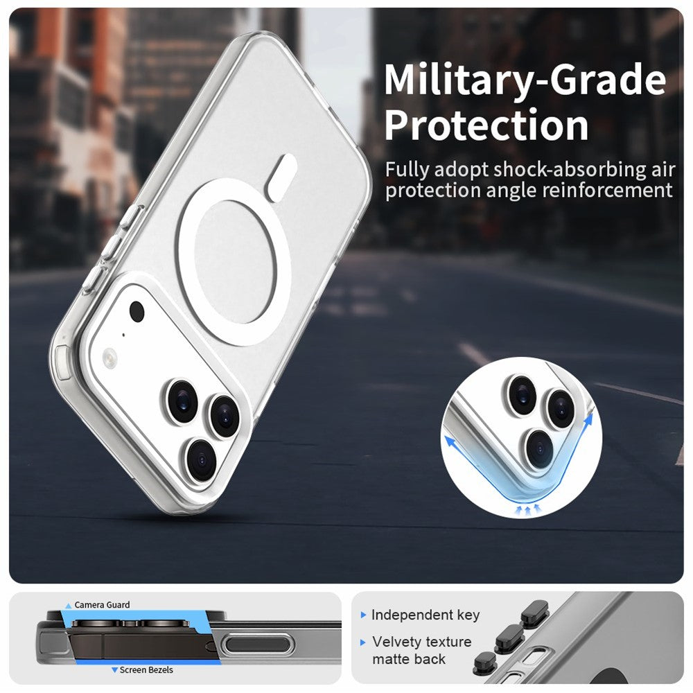 For iPhone 18 Pro / 17 Pro Magnetic Case Anti Drop Hybrid Phone Back Cover - White_6