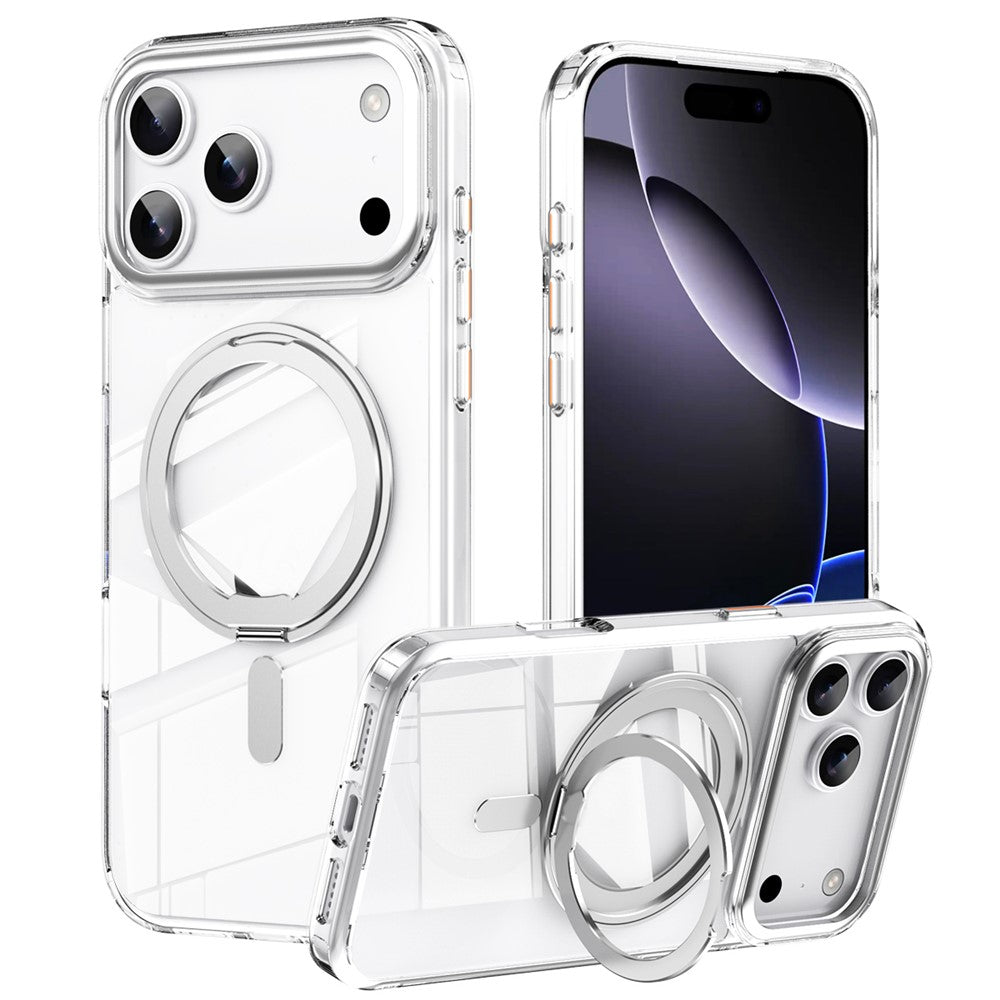 Magnetic Case with Rotating Stand iPhone 18 Pro / 17 Pro TPU Acrylic MagSafe - White_0