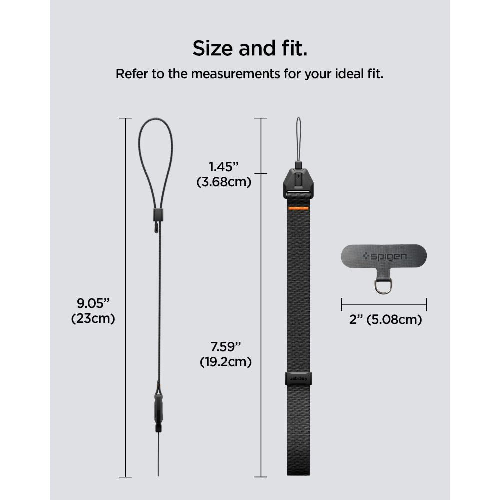 Spigen Universal Adjustable Lanyard Strap Wrist for Phone - Black_12