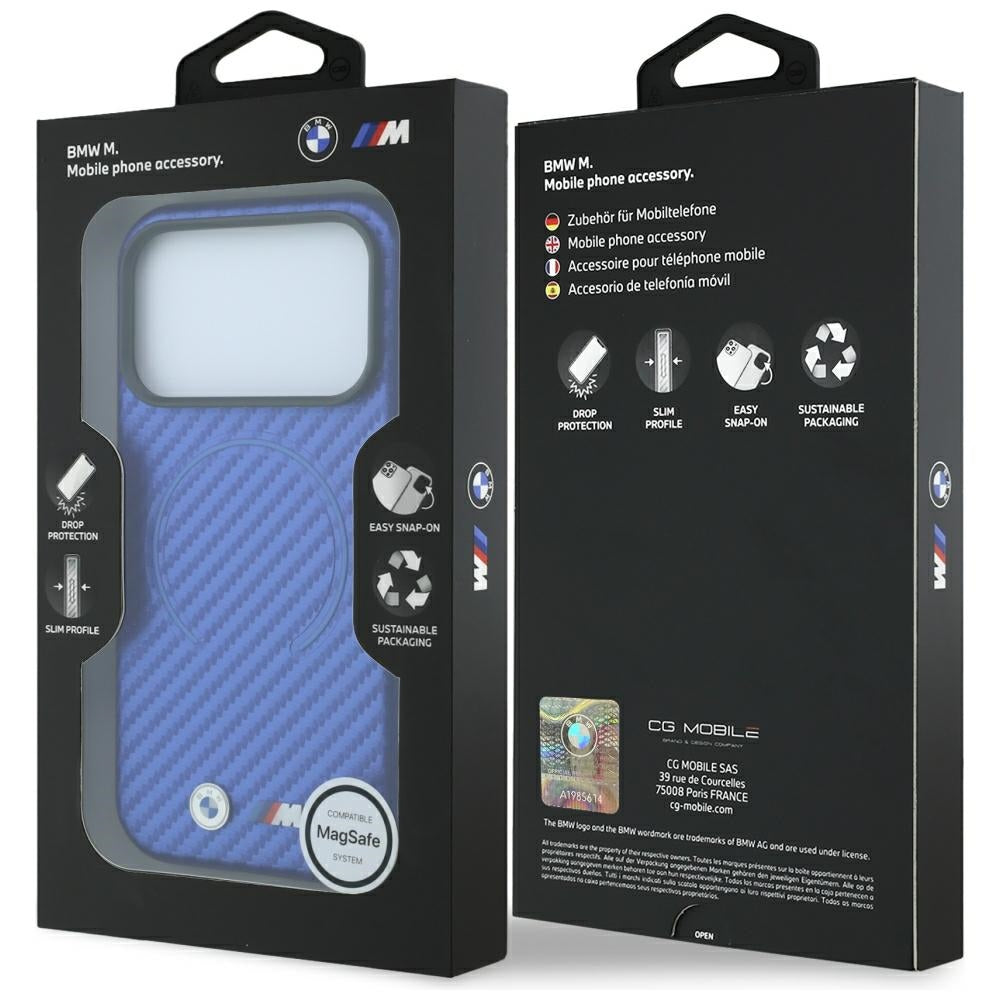 BMW M Carbon Printed Ring MagSafe Case for iPhone 17 Pro Max / 18 Pro Max - Blue_7