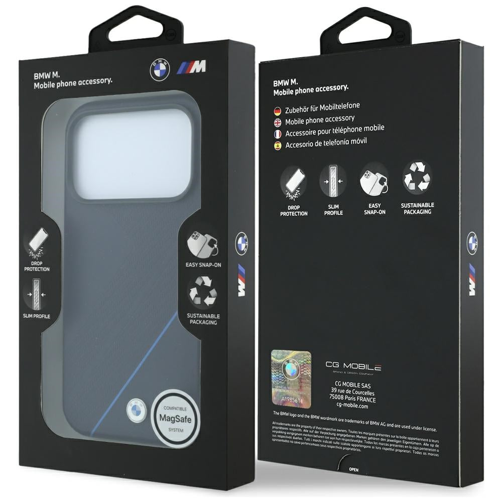 BMW M Tire Track Blue Line MagSafe Case for iPhone 17 Pro Max / 18 Pro Max - Navy Blue_7