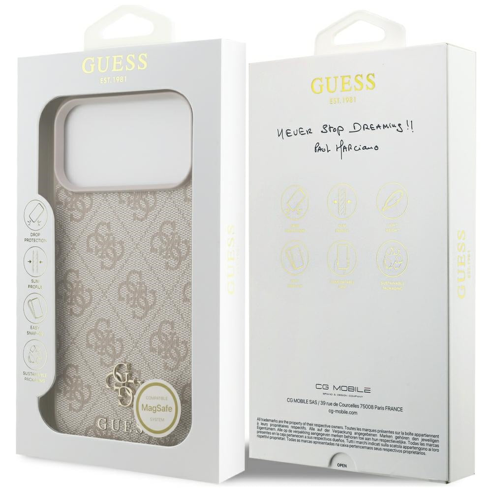 Guess 4G Small Classic Logo MagSafe Case for iPhone 17 Pro Max / 18 Pro Max - Pink_7