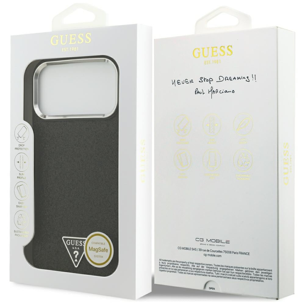Guess Glitter Triangle Logo MagSafe Case for iPhone 17 Pro Max / 18 Pro Max - Black_7
