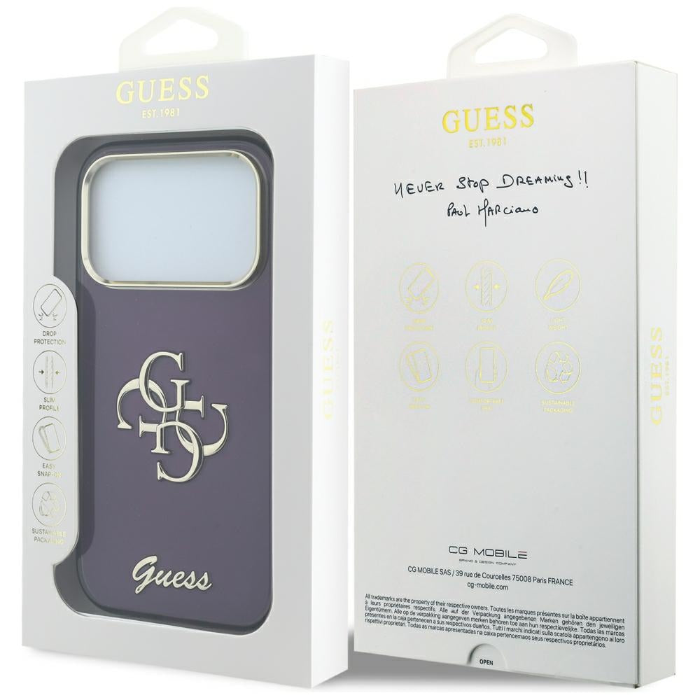 Guess IML 4G Script Metal case for iPhone 17 Pro / 18 Pro - burgundy_7