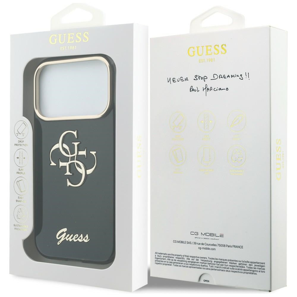 Guess IML 4G Script Metal Case for iPhone 17 Pro Max / 18 Pro Max - Black_7