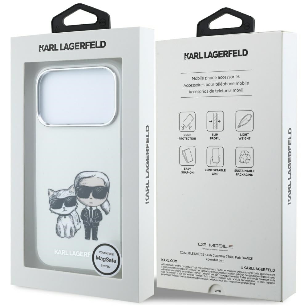 Karl Lagerfeld Smooth Karl & Choupette Bodies Sketch MagSafe Case for iPhone 18 Pro Max / 17 Pro Max Beige_7