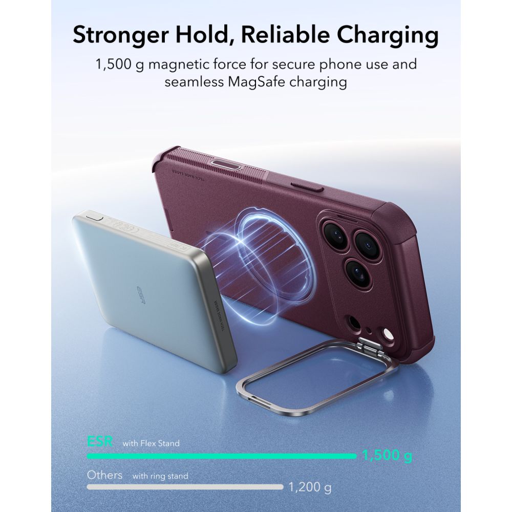 ESR Cyber Tough Kickstand MagSafe case for iPhone 18 Pro Max / 17 Pro Max - dark cherry_6