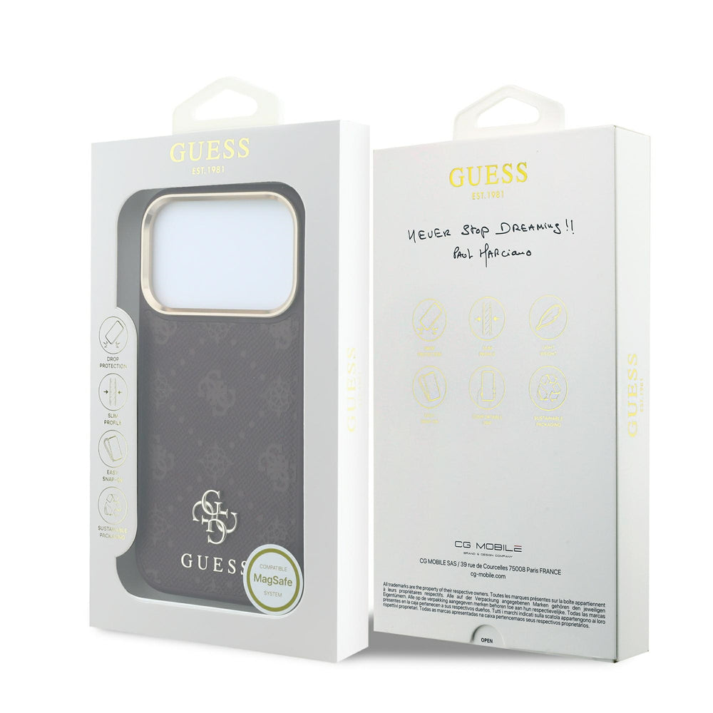 Guess Peony 4G Small Logo MagSafe Case for iPhone 17 Pro / 18 Pro - Burgundy_7