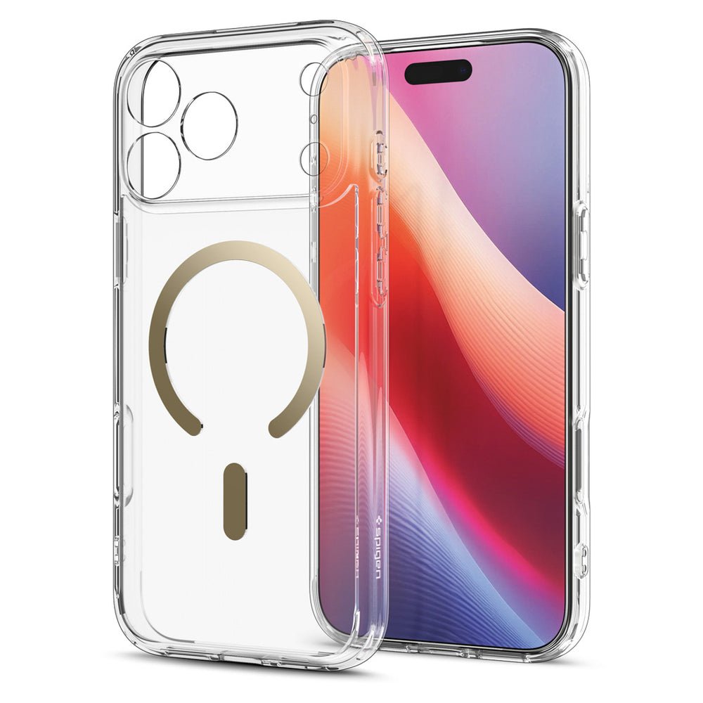 Hard Case Spigen Ultra Hybrid with MagSafe for Apple iPhone 18 Pro / 17 Pro, Clear Gold ACS12157_13