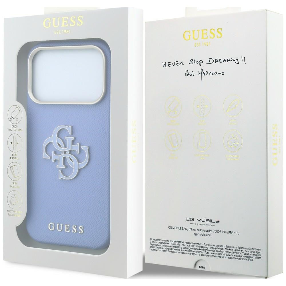 Hard Case Guess Grained Big Resin Logo for Apple iPhone 18 Pro Max / 17 Pro Max, Light Blue_7