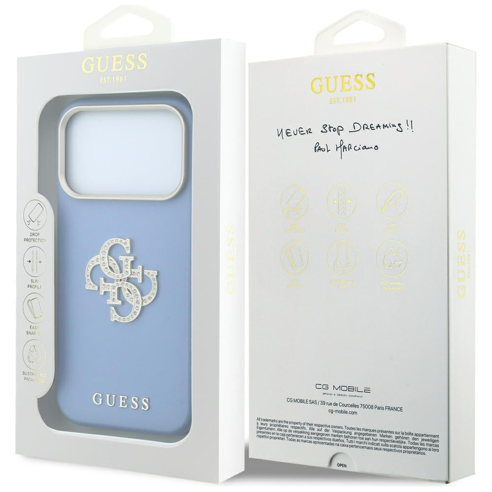 Guess Smooth & Big Strass Logo Case for iPhone 18 Pro Max / 17 Pro Max - Blue_7