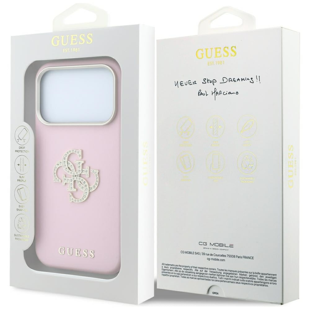 Guess Smooth & Big Strass Logo Case for iPhone 18 Pro Max / 17 Pro Max - Pink_7
