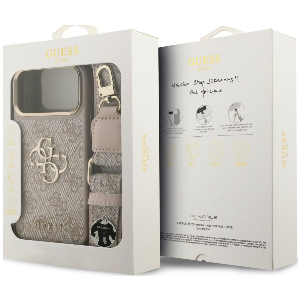 Etui Guess 4G Big 4G Classic Logo Big Strap Metal Buttons na iPhone 18 Pro / 17 Pro - różowe_8