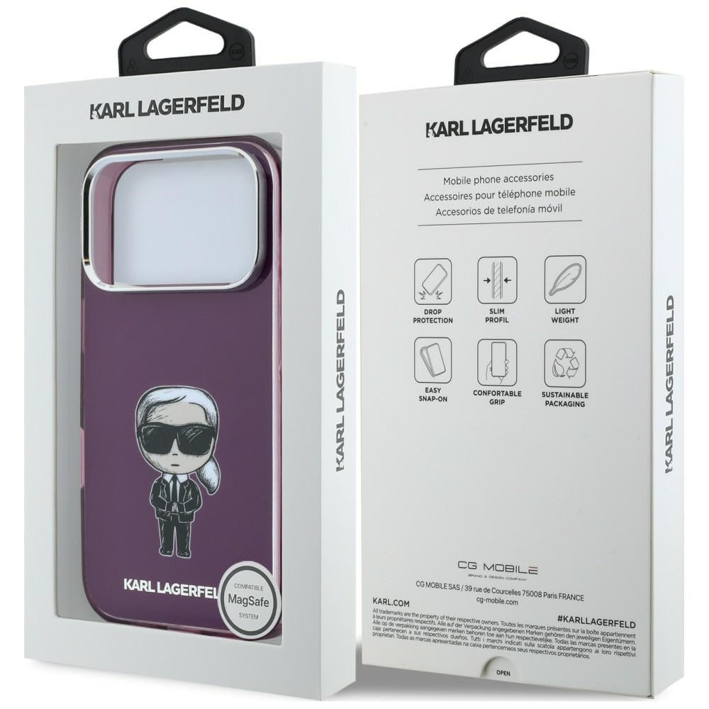 Etui Karl Lagerfeld IML Ikonik Sketch Print MagSafe na iPhone 18 Pro / 17 Pro - burgundowe_7