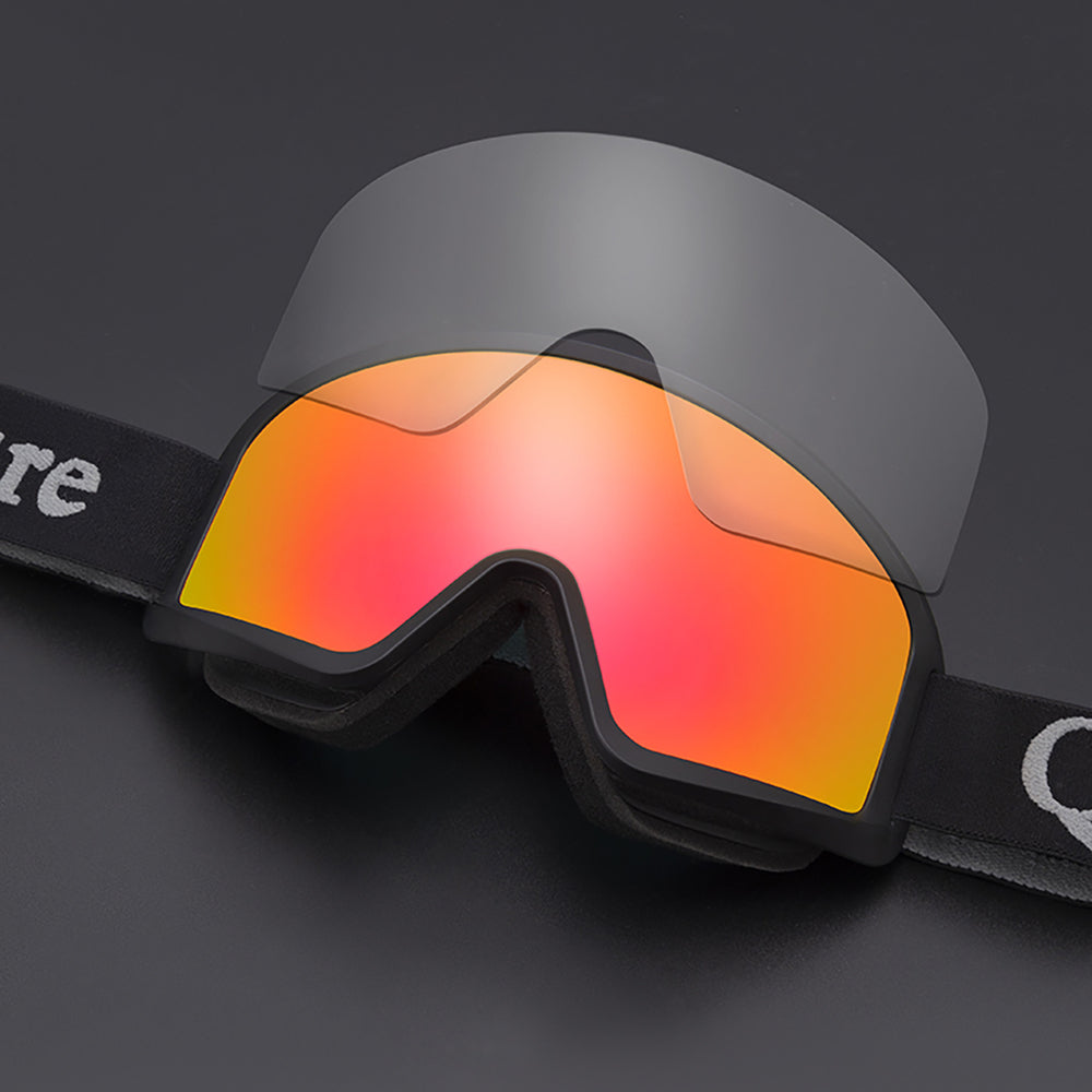 Qunature White Ski Goggles for Adults - Black - OUTLET_3