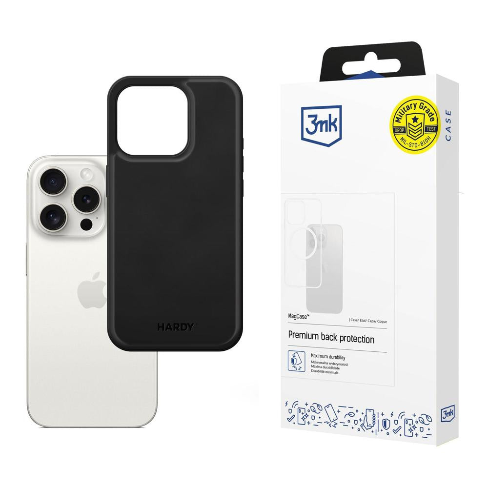 3mk Hardy Apple Silky Leather MagCase for Apple iPhone 15 Pro Max - Black - OUTLET_0
