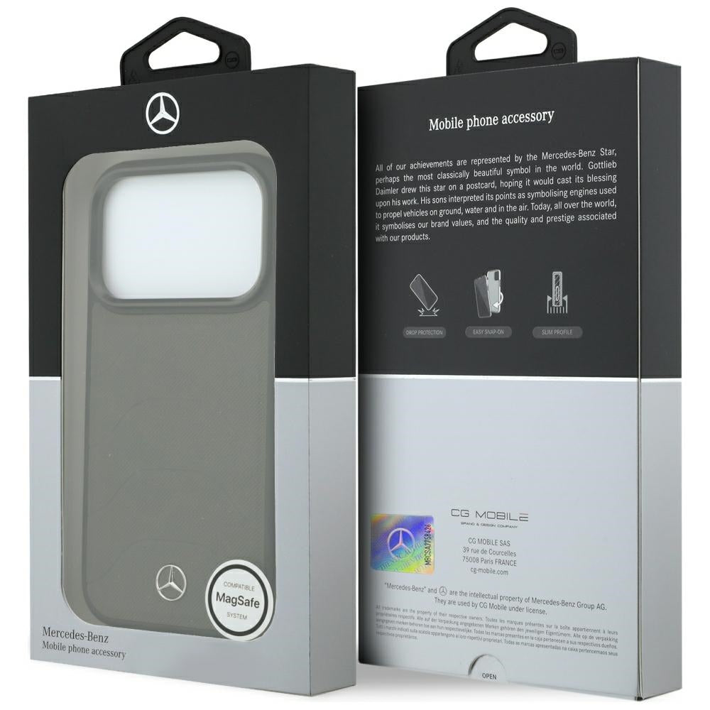 Mercedes Leather Mesh with Bow Line MagSafe Case for iPhone 18 Pro / 17 Pro - Dark Gray_7